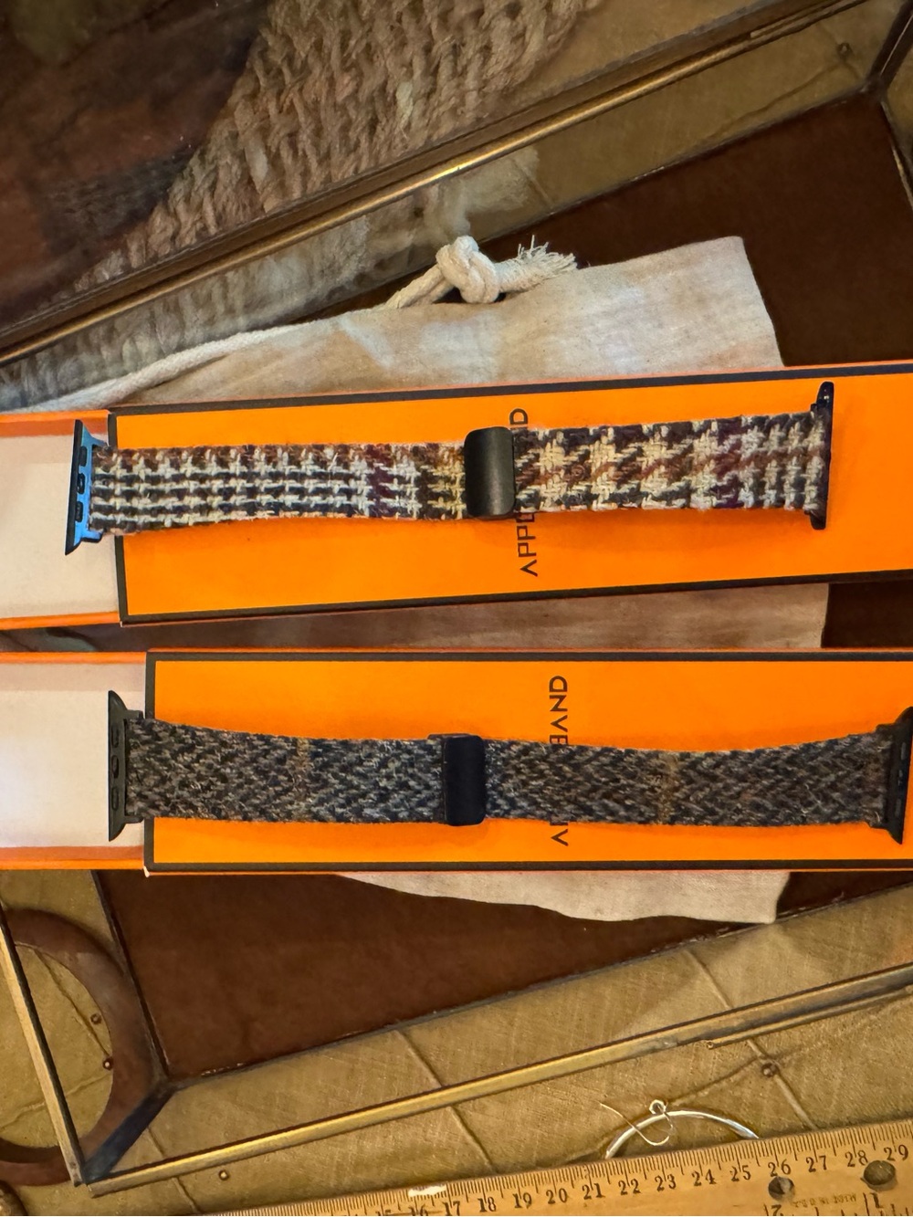 Woven Plaid and Herringbone Apple Watch Bands - Neutral Tones